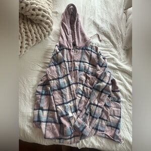 American Eagle hooded flannel